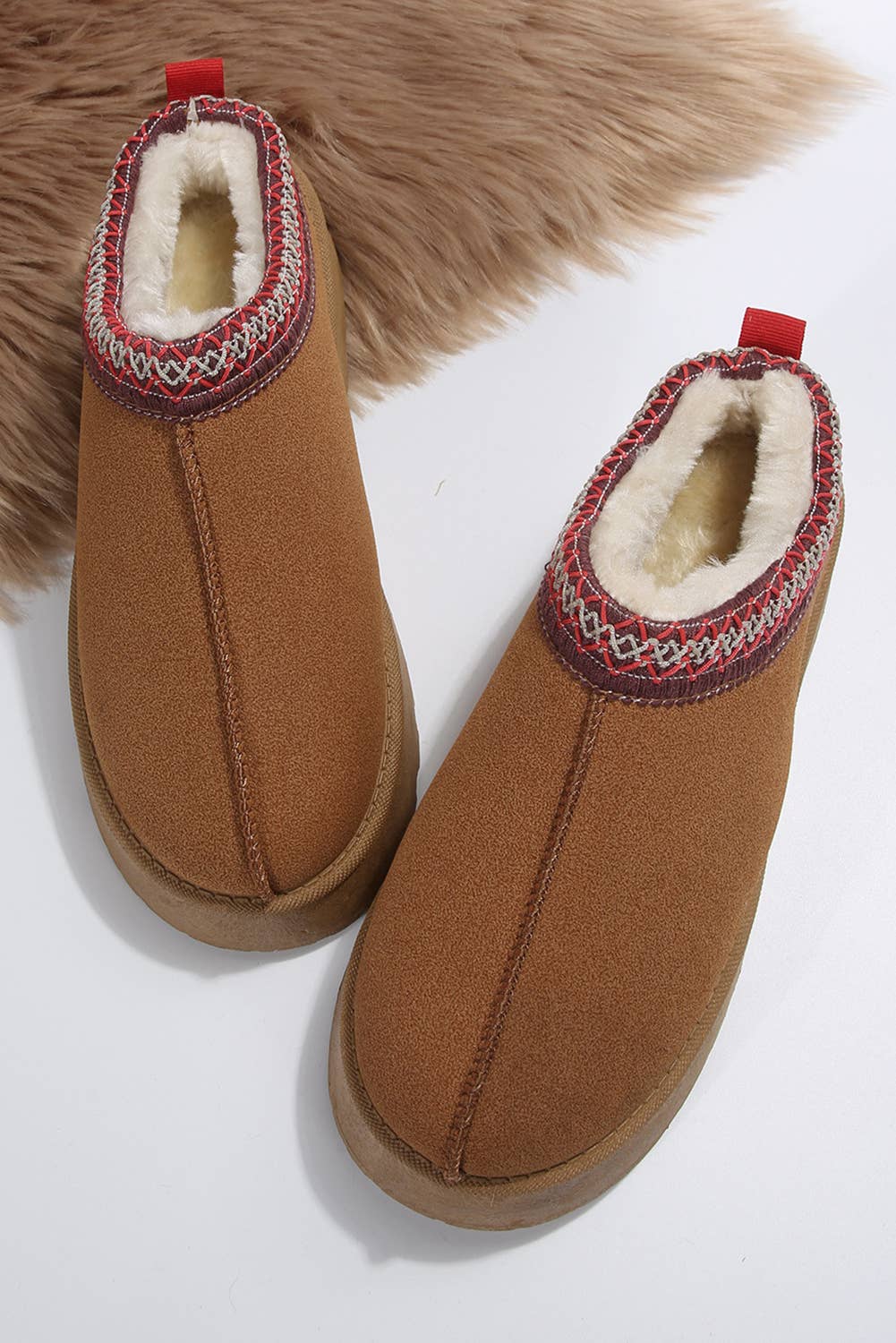 Stitched Suede Plush Lined Boots