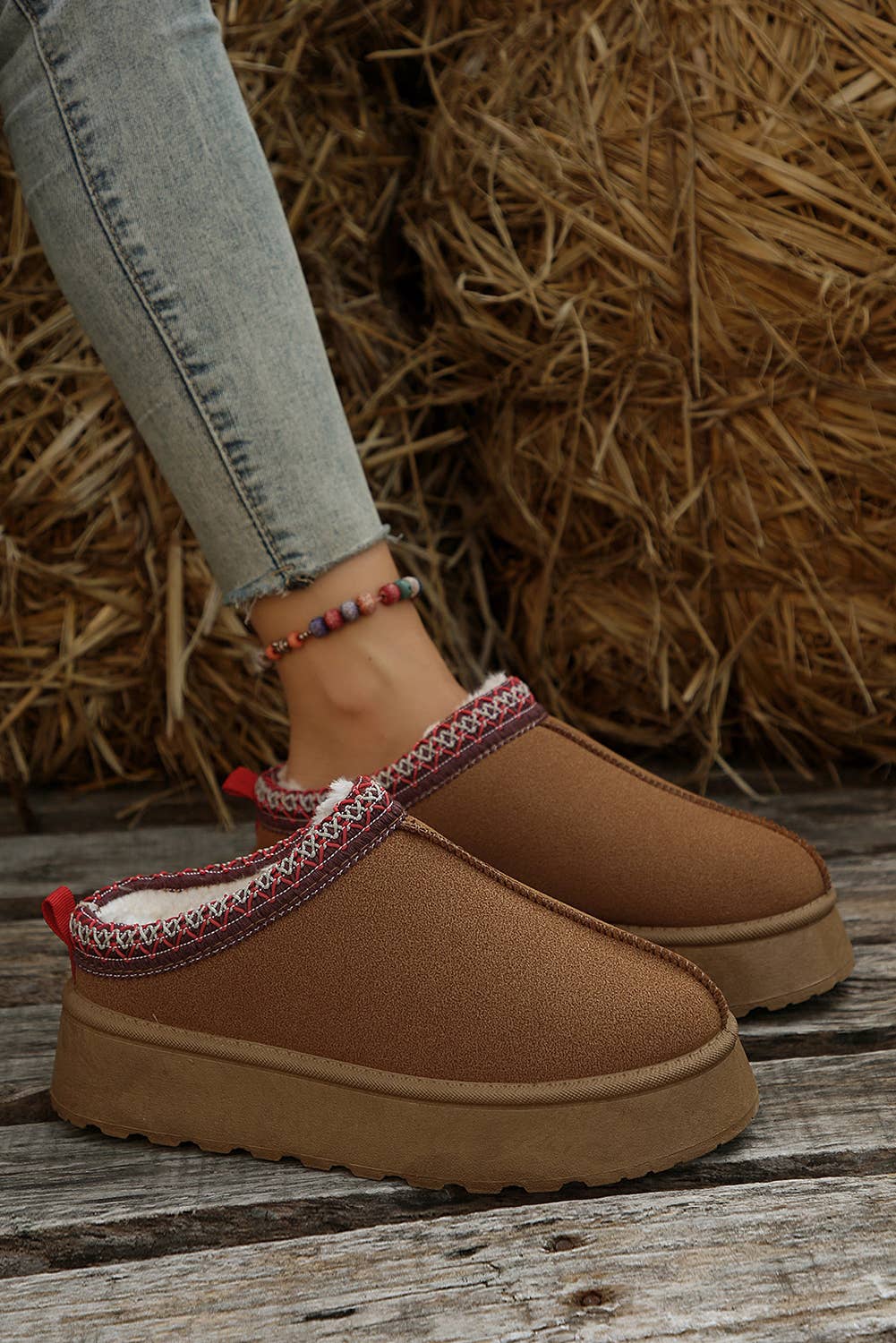 Stitched Suede Plush Lined Boots