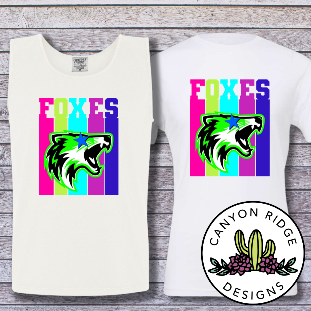 Neon Foxes Block Tee