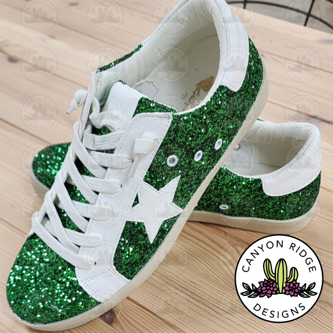 Green Glitter Sneakers