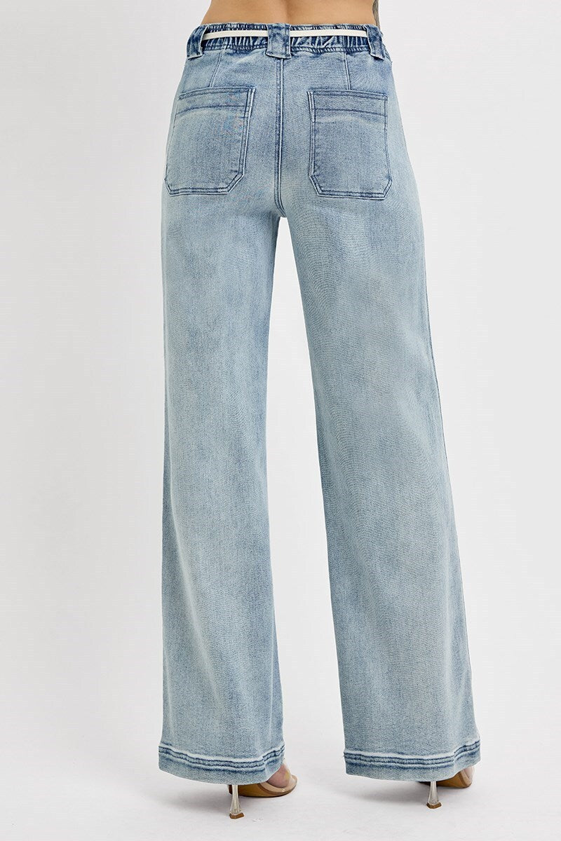 PRE-ORDER : HIGH RISE CROP STRAIGHT PULL ON JEANS