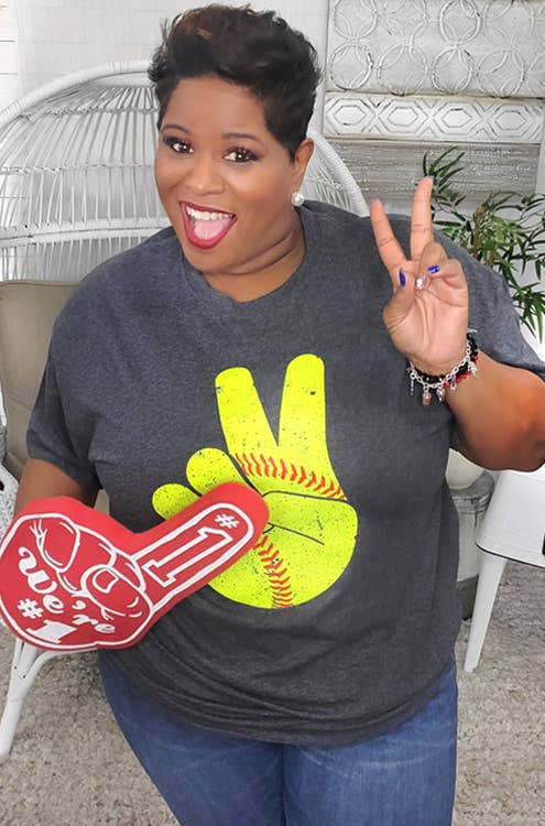 Softball Peace Sign T-Shirt